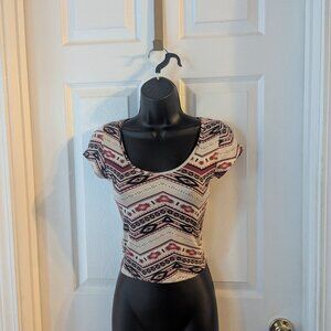 NWT Living doll tee shirt multicolored geometric print - XS